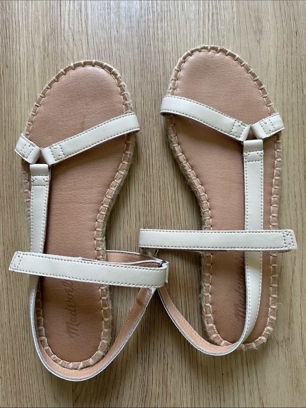 Madewell The Hallie Espadrille Sandal in White Leather